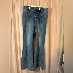 Fashion Nova High Waisted Flare Blue Jeans